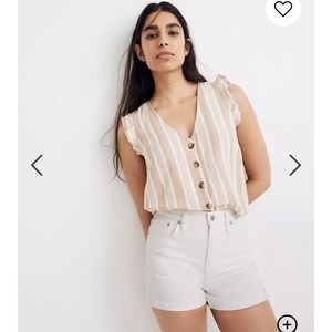 Madewell High-rise Denim Shorts in Tile White NWT